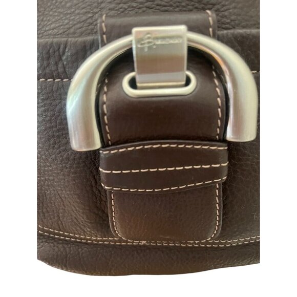 B Makowsky Brown Leather Crossbody Bag With Silver Hardware & Logo Charm - Picture 4 of 9